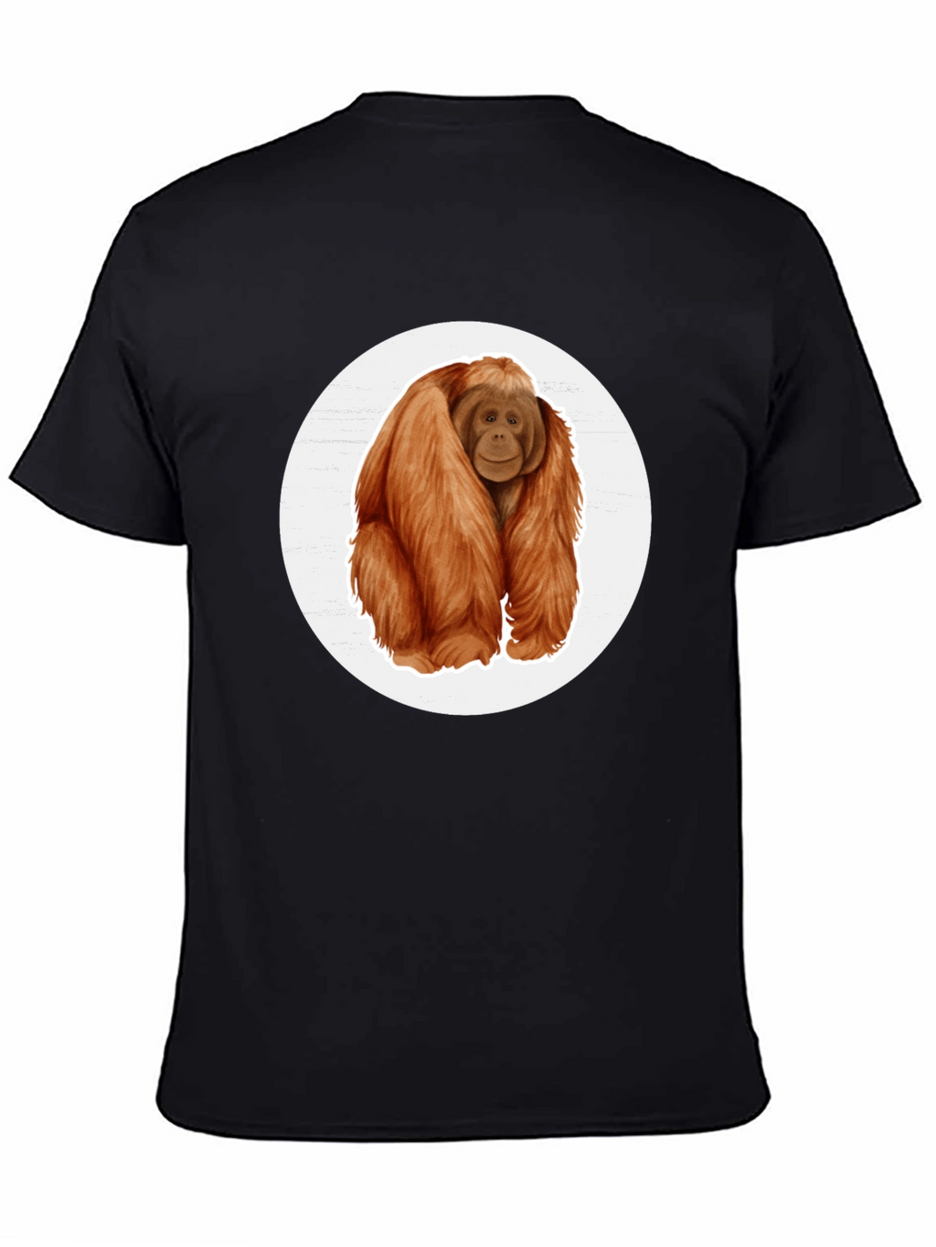 Orangutan Graphic Tee - Black Cotton T-Shirt