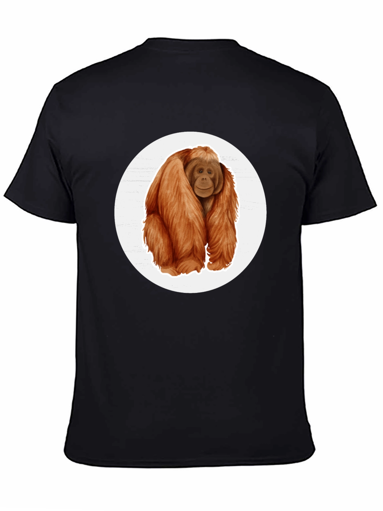 Orangutan Graphic Tee - Black Cotton T-Shirt