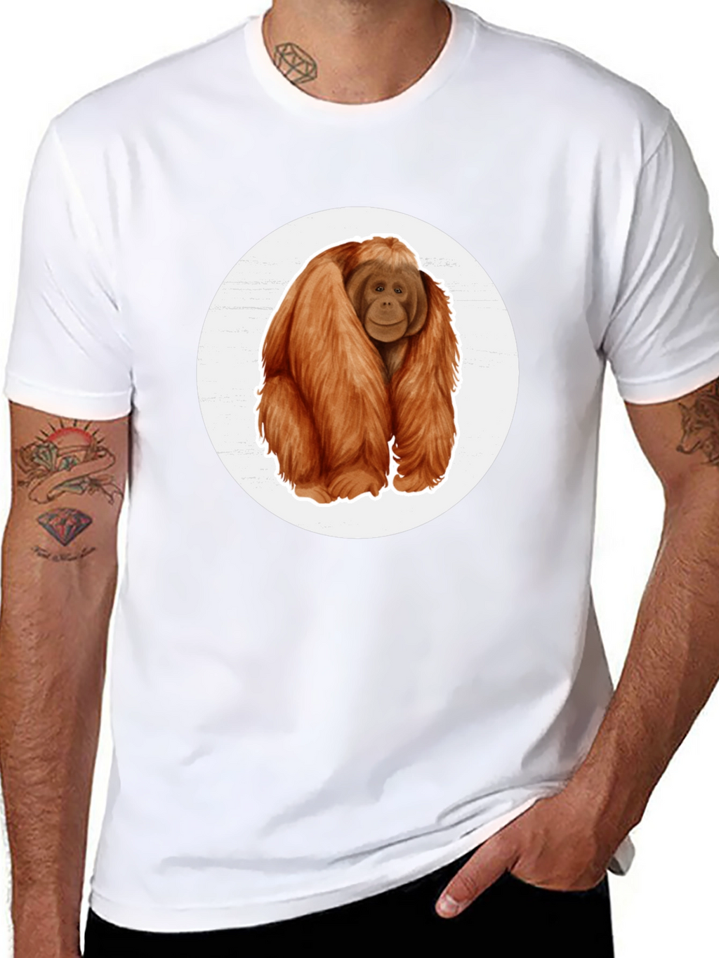 Orangutan Graphic Tee - Black Cotton T-Shirt