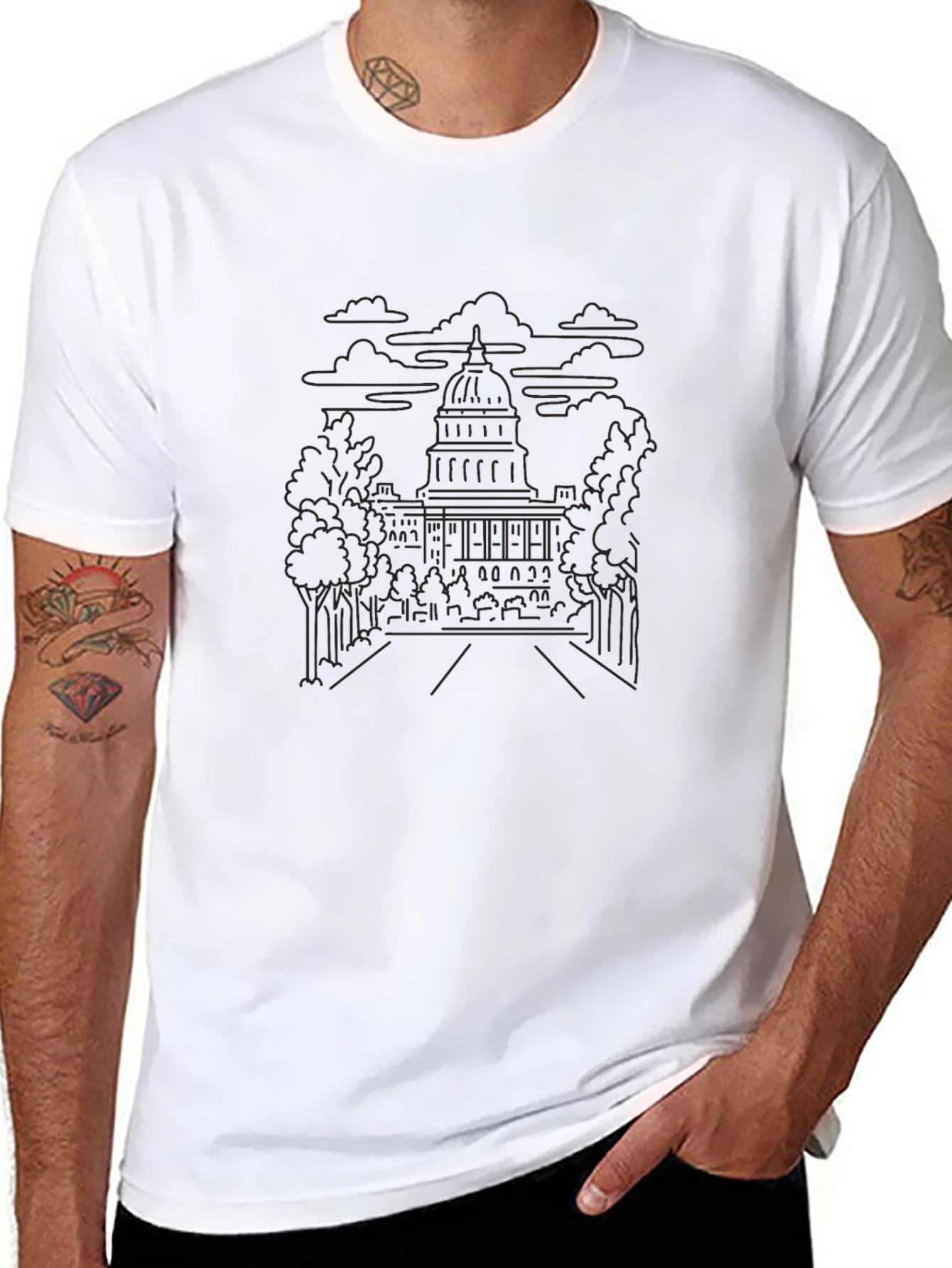 Capitol Sketch Black T-Shirt