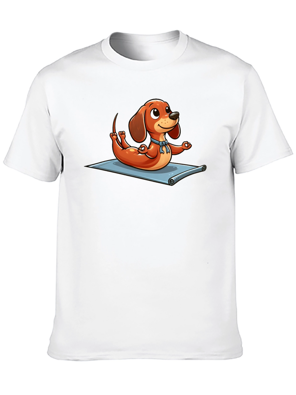 Yoga Dachshund T-Shirt - Funny Cartoon Dog Tee