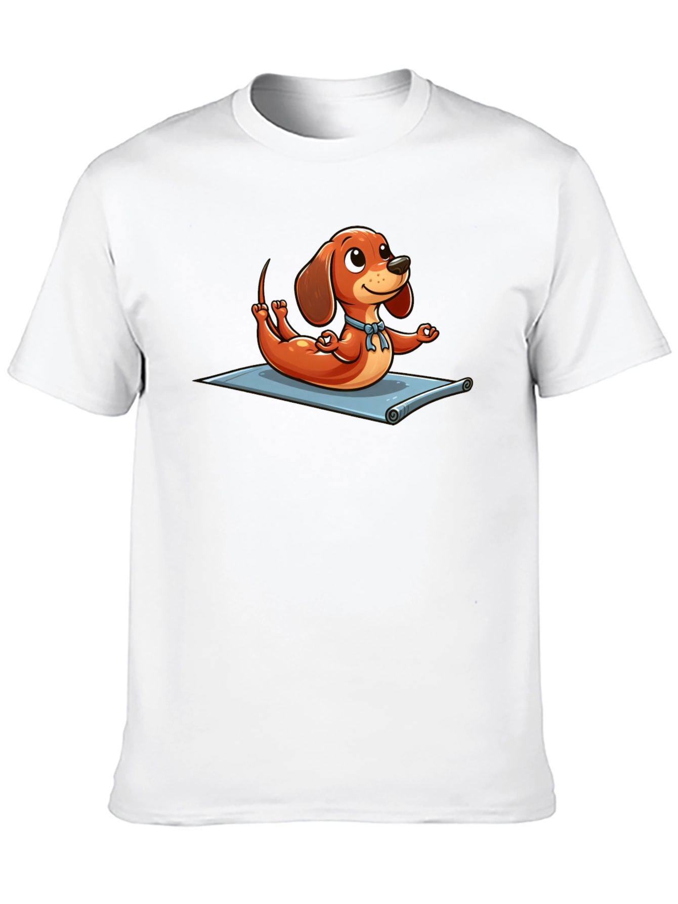 Yoga Dachshund T-Shirt - Funny Cartoon Dog Tee