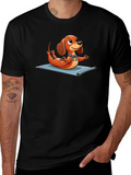 Yoga Dachshund T-Shirt - Funny Cartoon Dog Tee