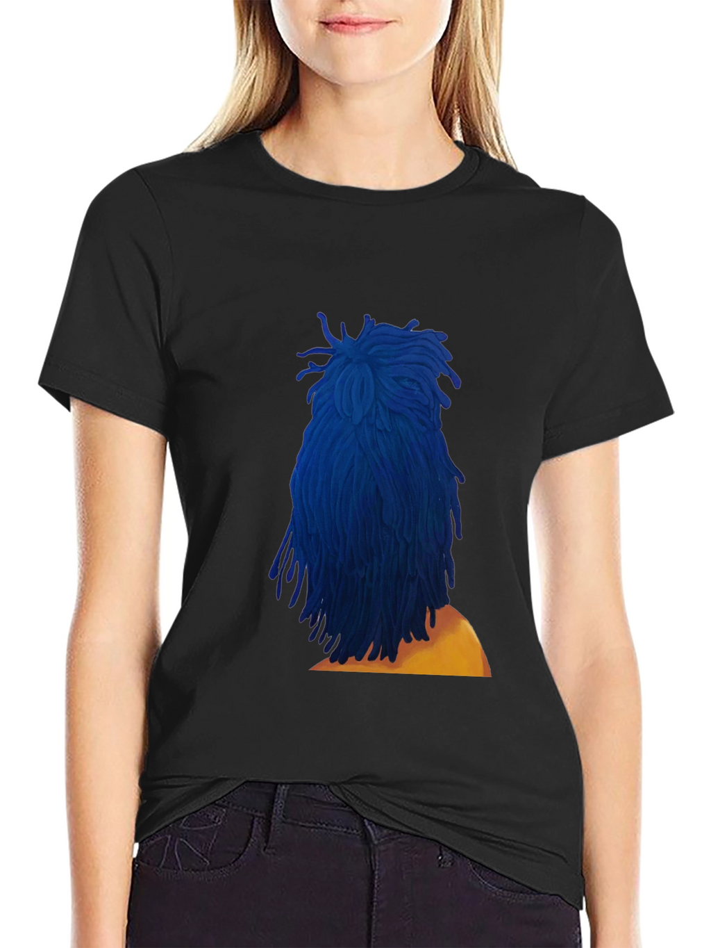 Blue Dreadlocks Graphic T-Shirt - Stylish & Unique