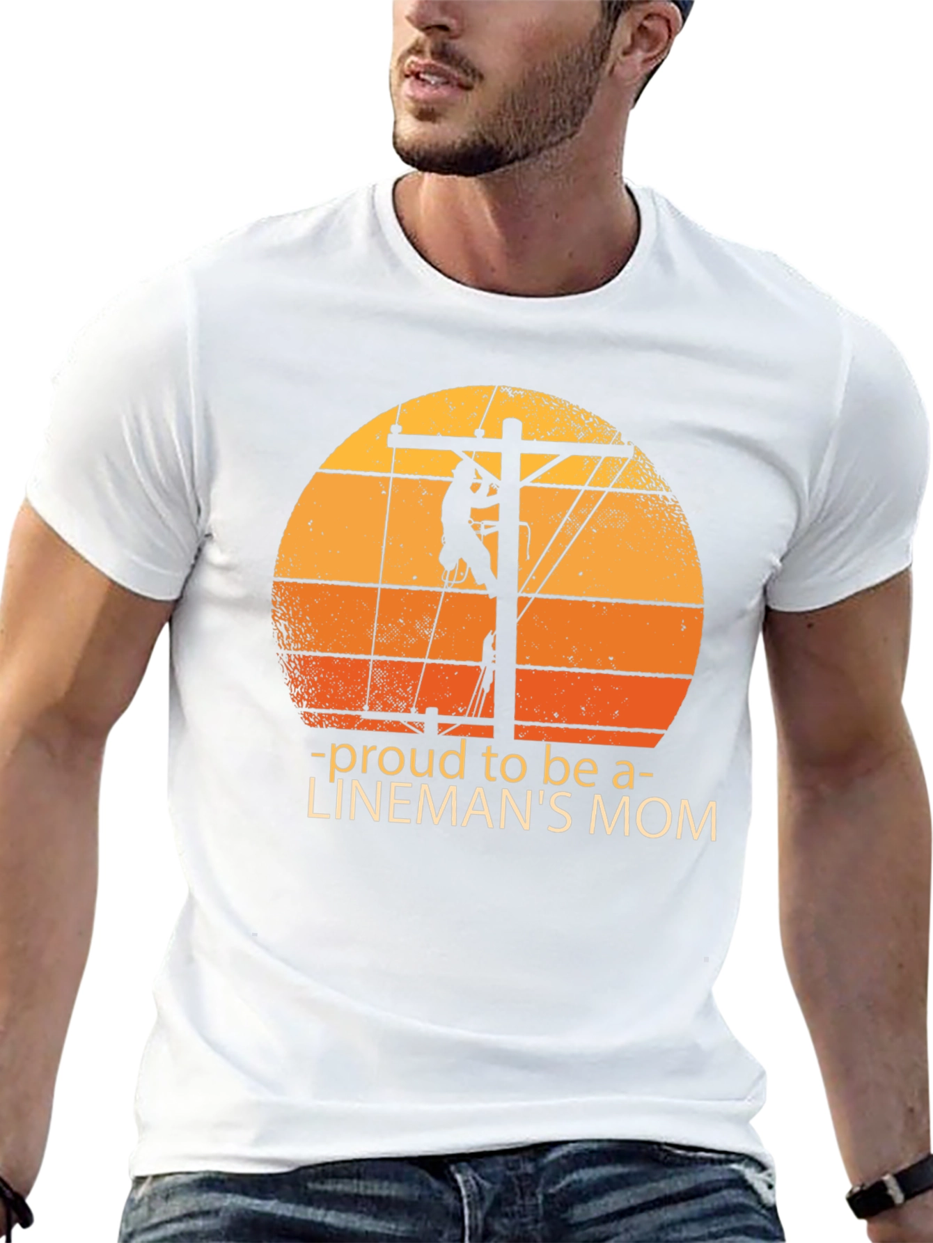 Proud Linemans Mom Graphic Tee