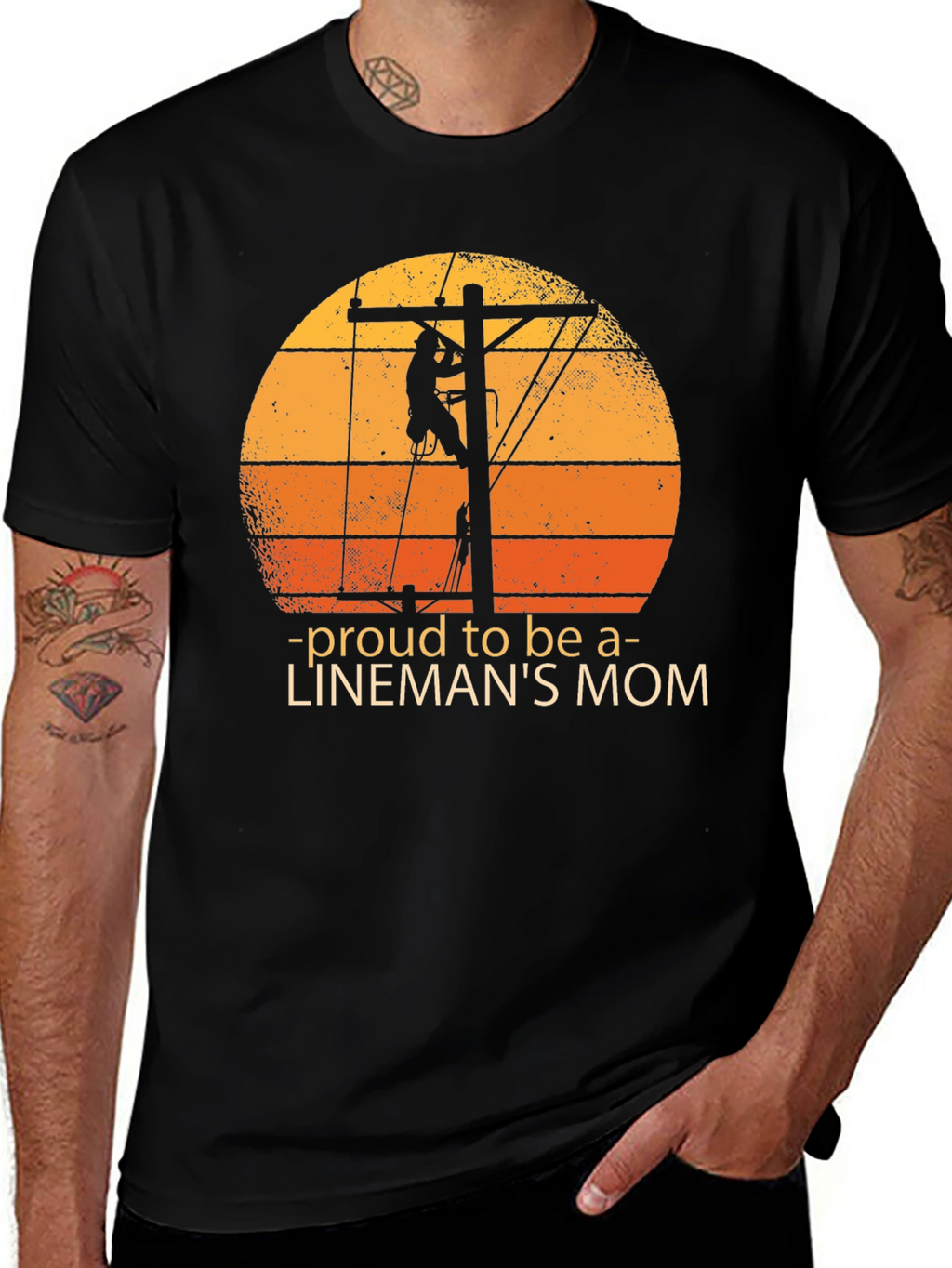 Proud Linemans Mom Graphic Tee
