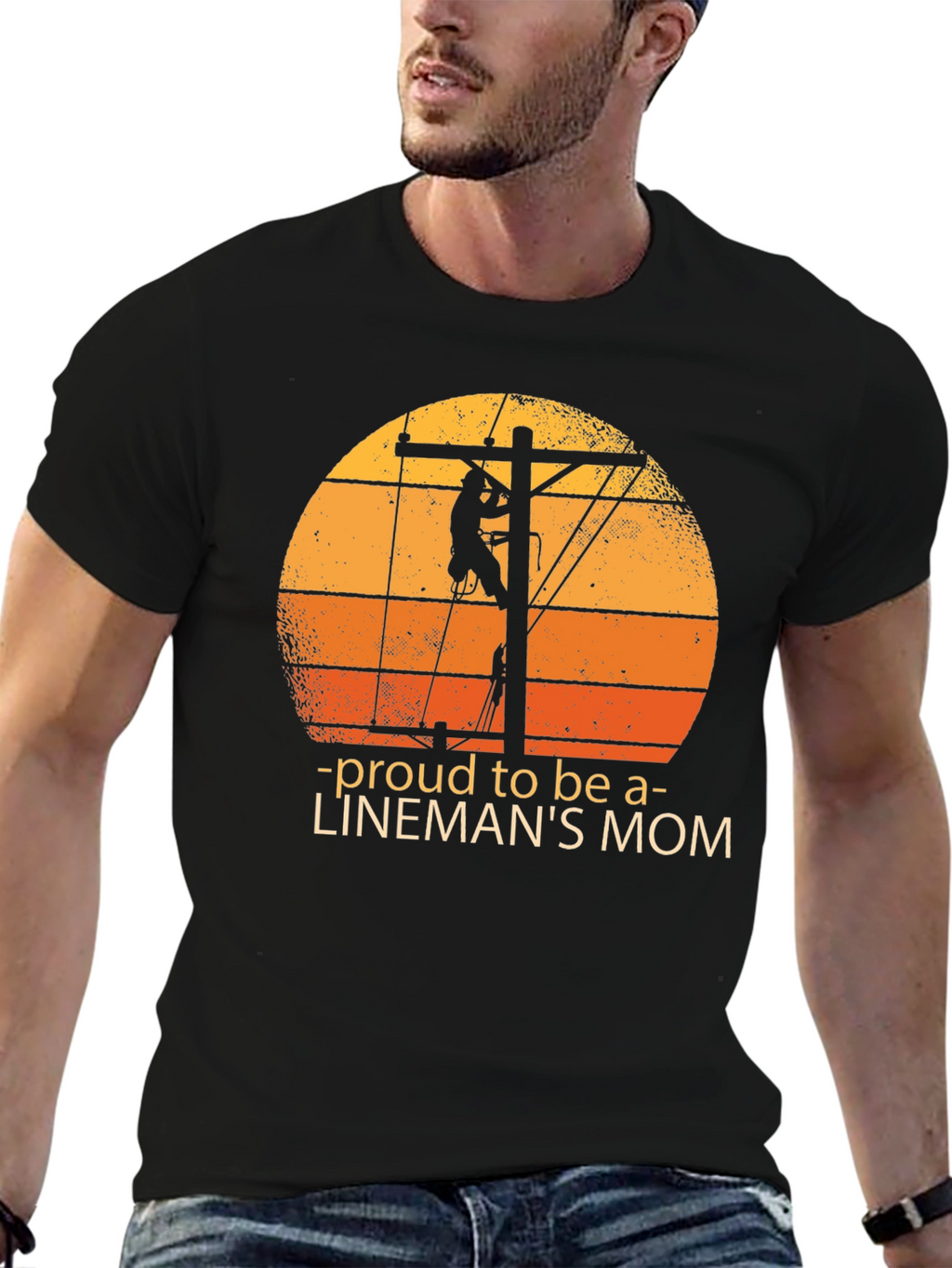 Proud Linemans Mom Graphic Tee