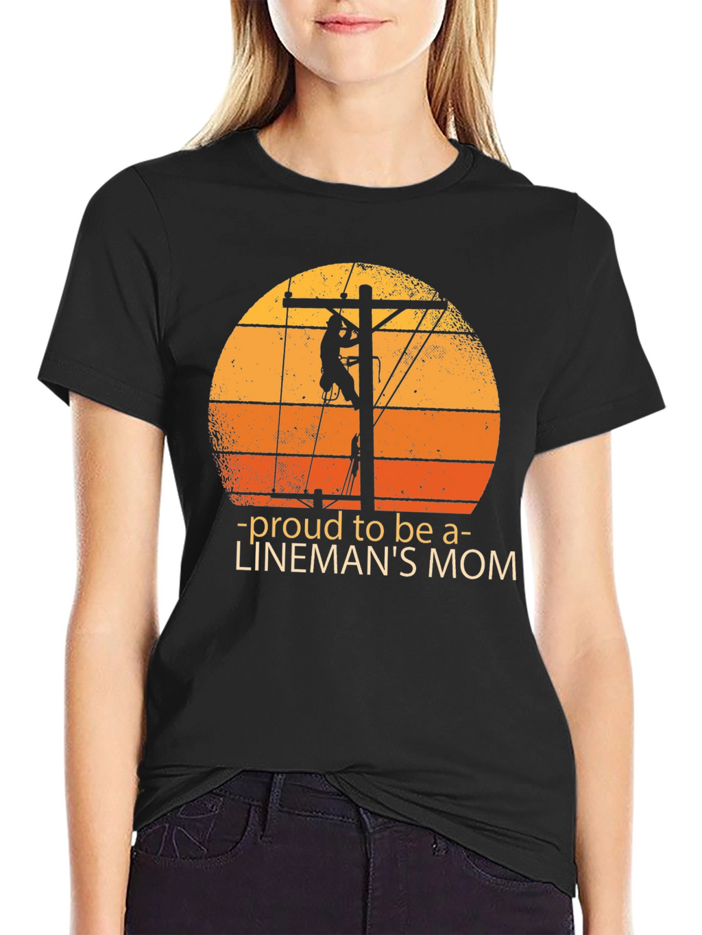 Proud Linemans Mom Graphic Tee