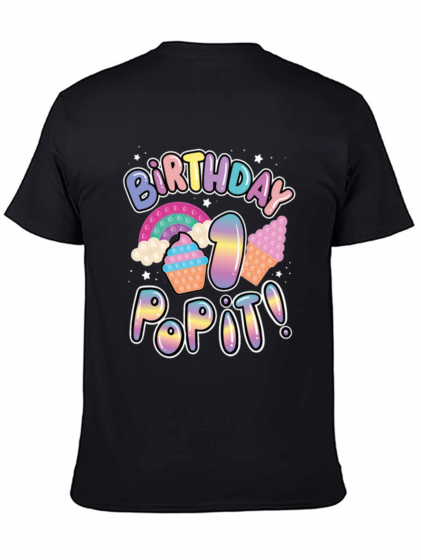 Birthday Pop It! Black T-Shirt