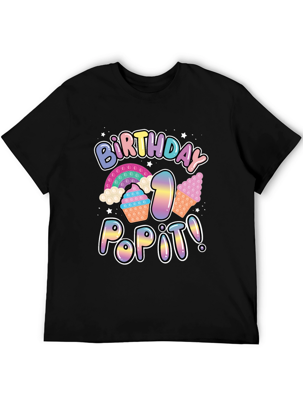 Birthday Pop It! Black T-Shirt