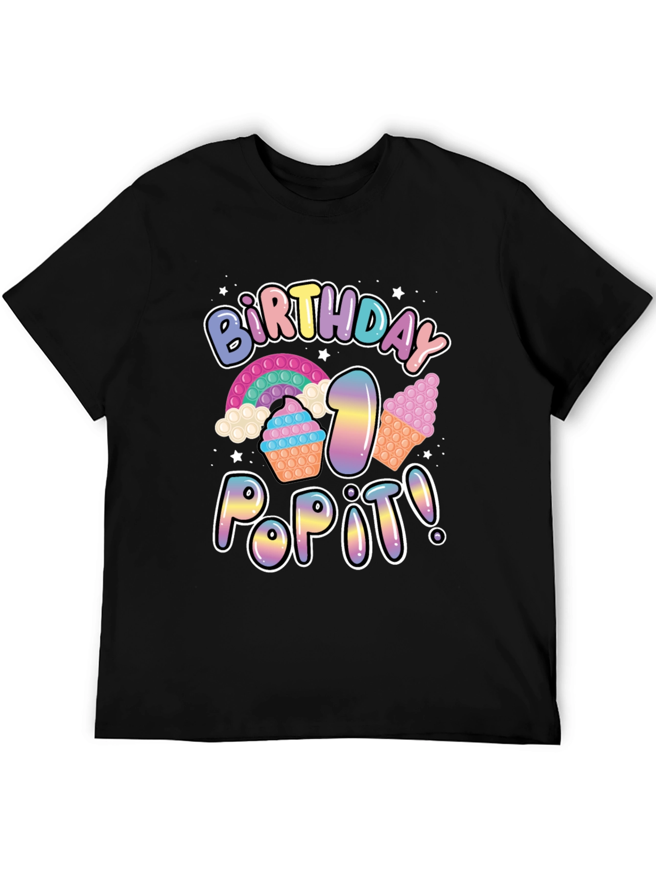 Birthday Pop It! Black T-Shirt