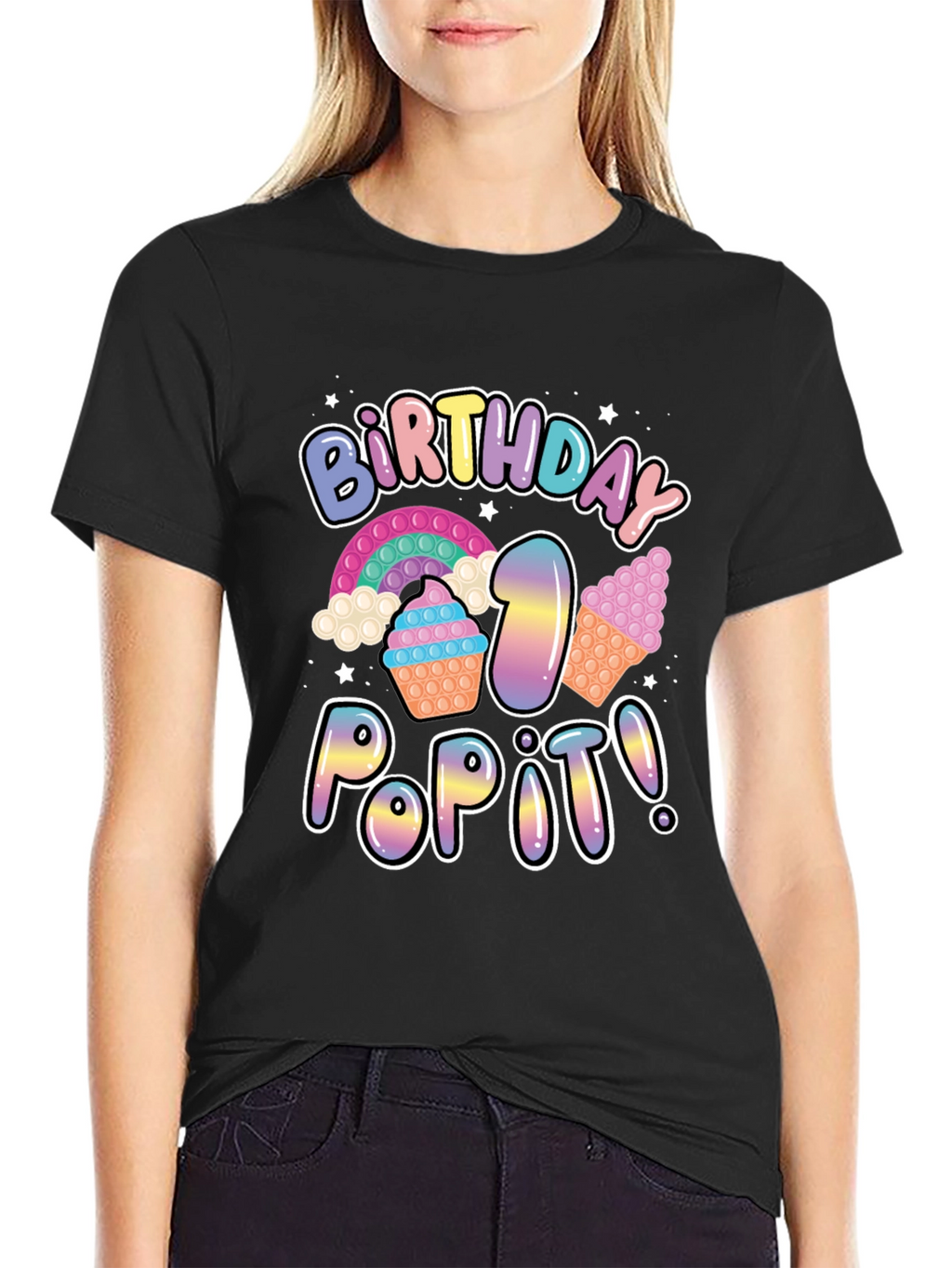 Birthday Pop It! Black T-Shirt