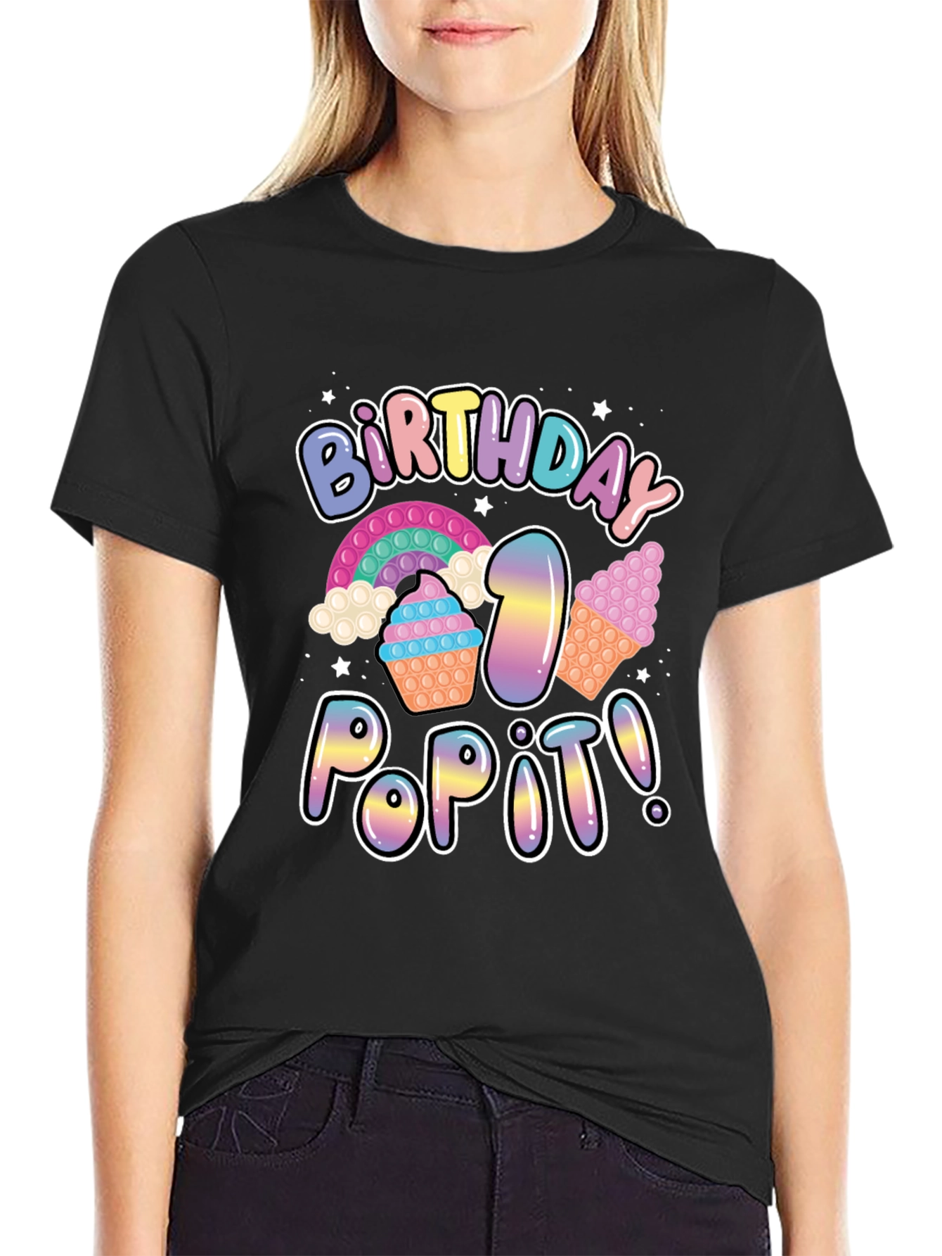 Birthday Pop It! Black T-Shirt