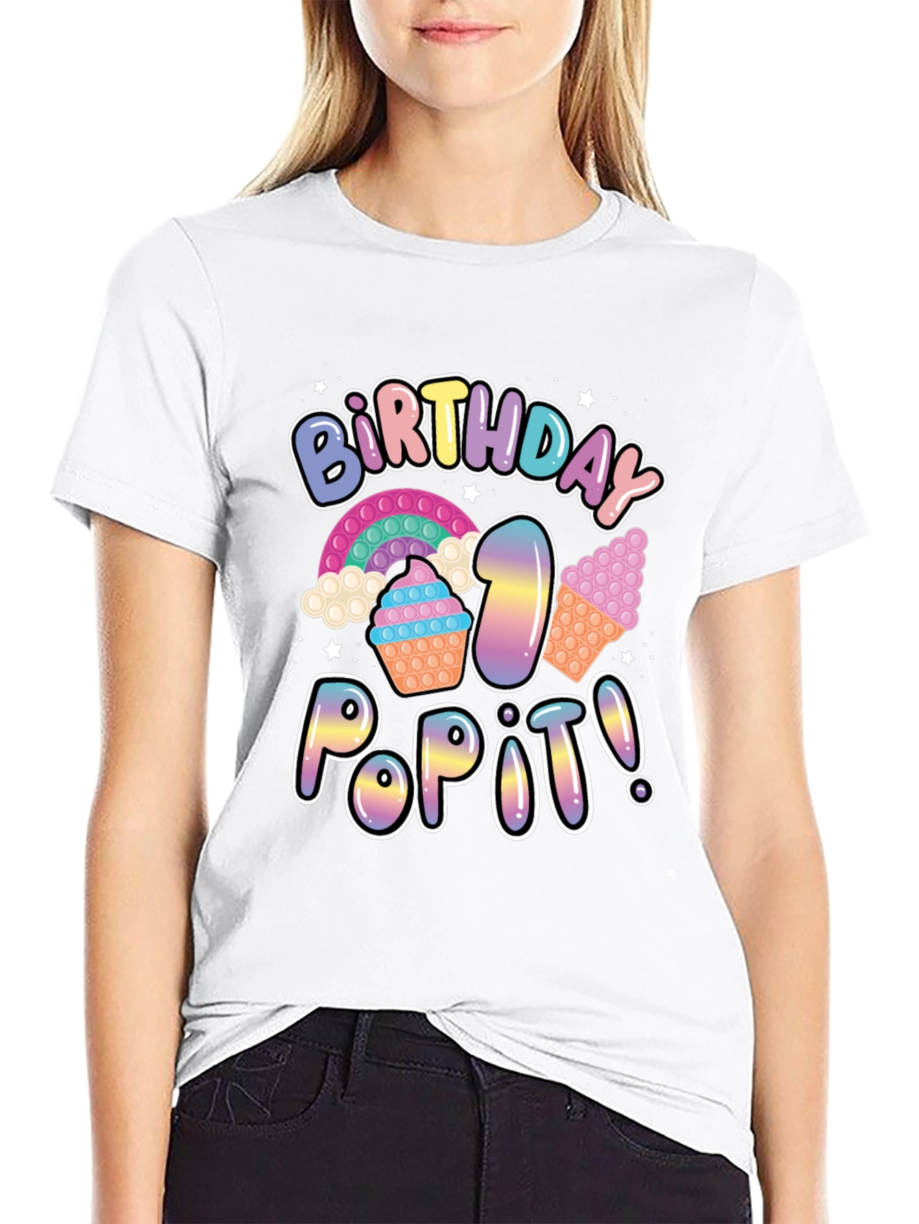 Birthday Pop It! Black T-Shirt