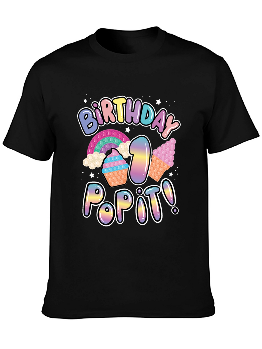 Birthday Pop It! Black T-Shirt