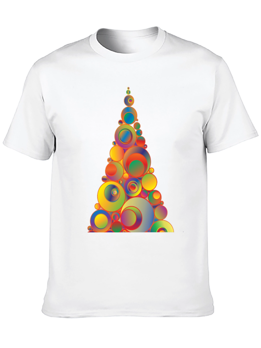 Geometric Circles Tree Black T-Shirt