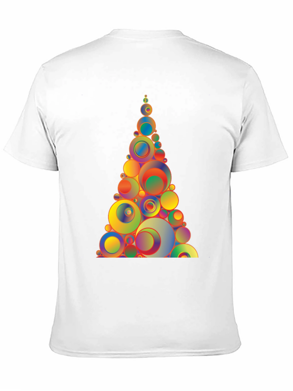 Geometric Circles Tree Black T-Shirt