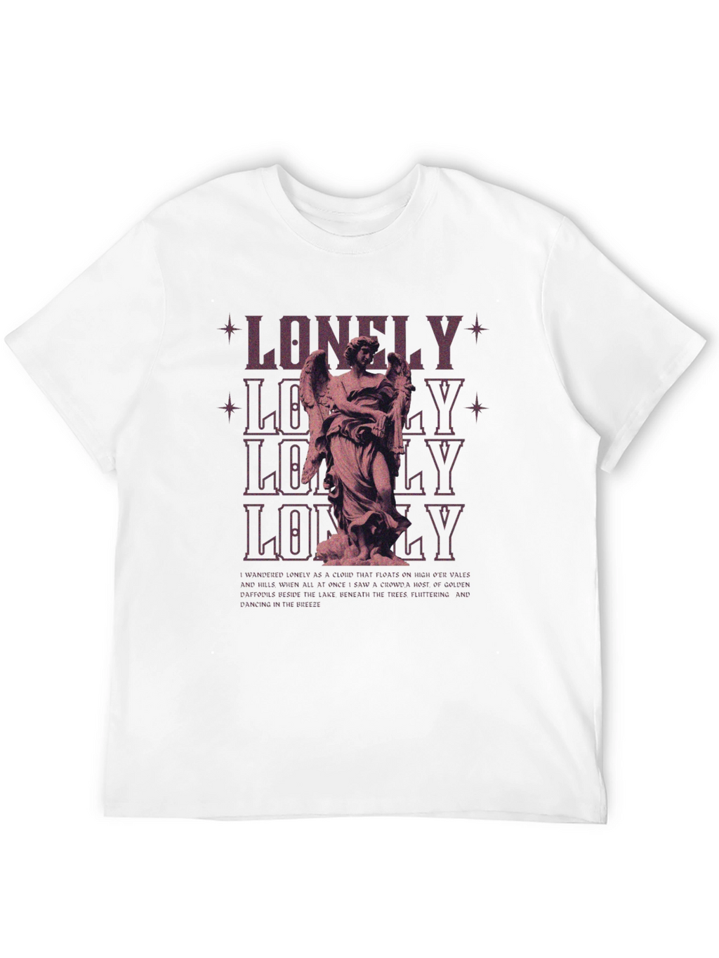 Lonely Angel Graphic Print Black T-Shirt