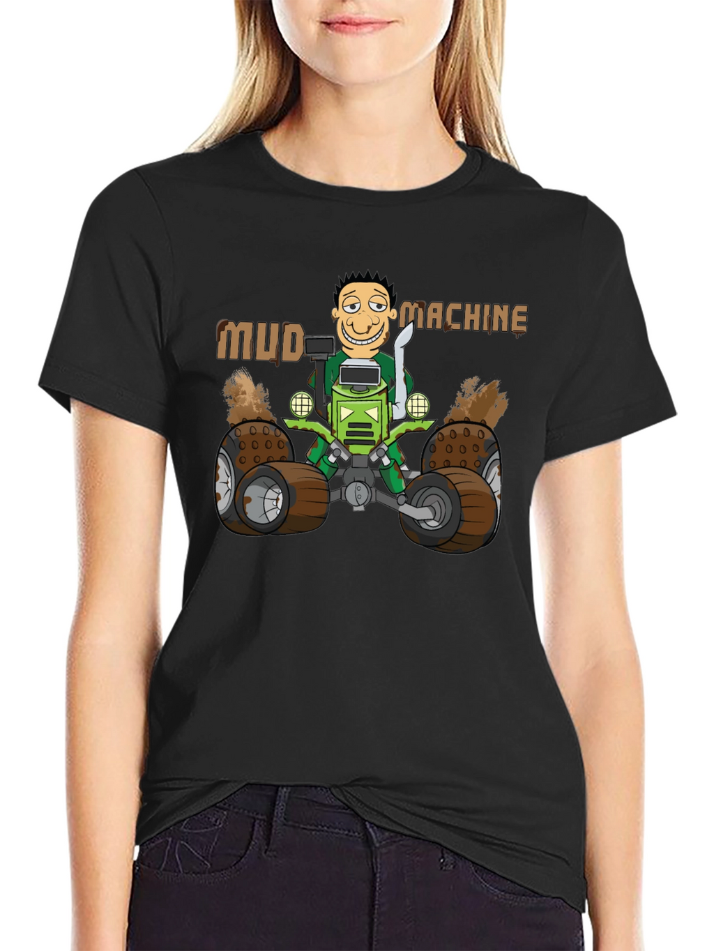 Mud Machine Cartoon Graphic T-Shirt