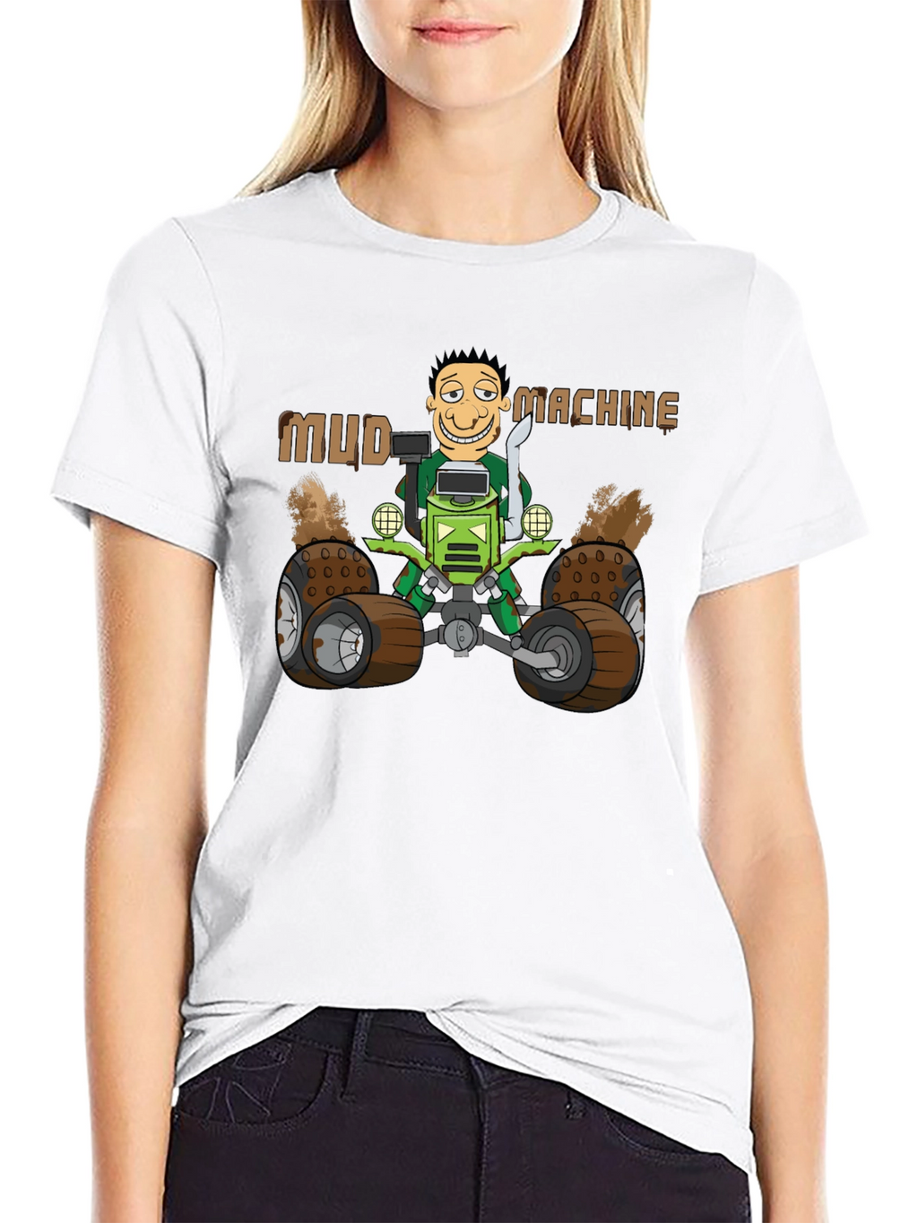 Mud Machine Cartoon Graphic T-Shirt