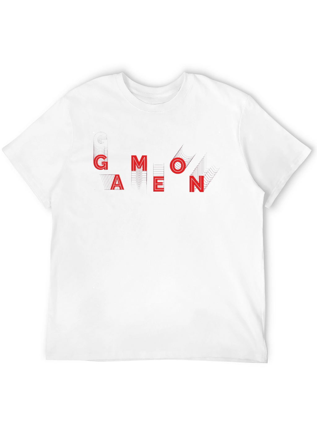 Geometric Red Letter Black T-Shirt