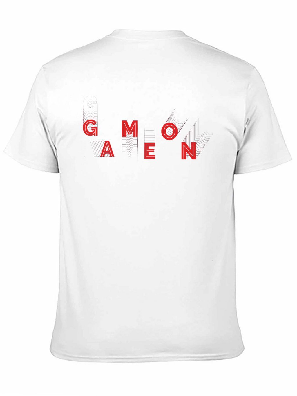Geometric Red Letter Black T-Shirt