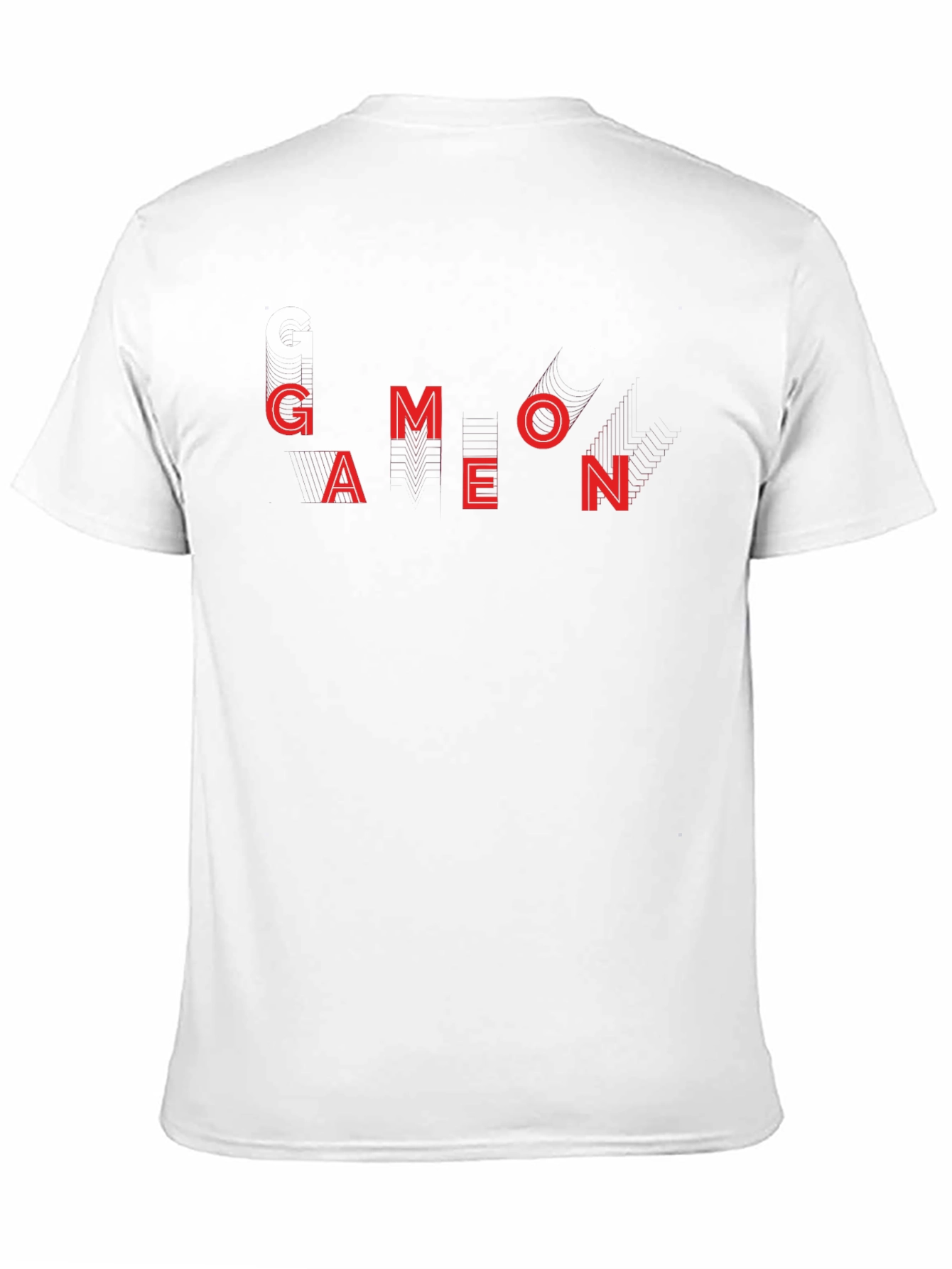 Geometric Red Letter Black T-Shirt