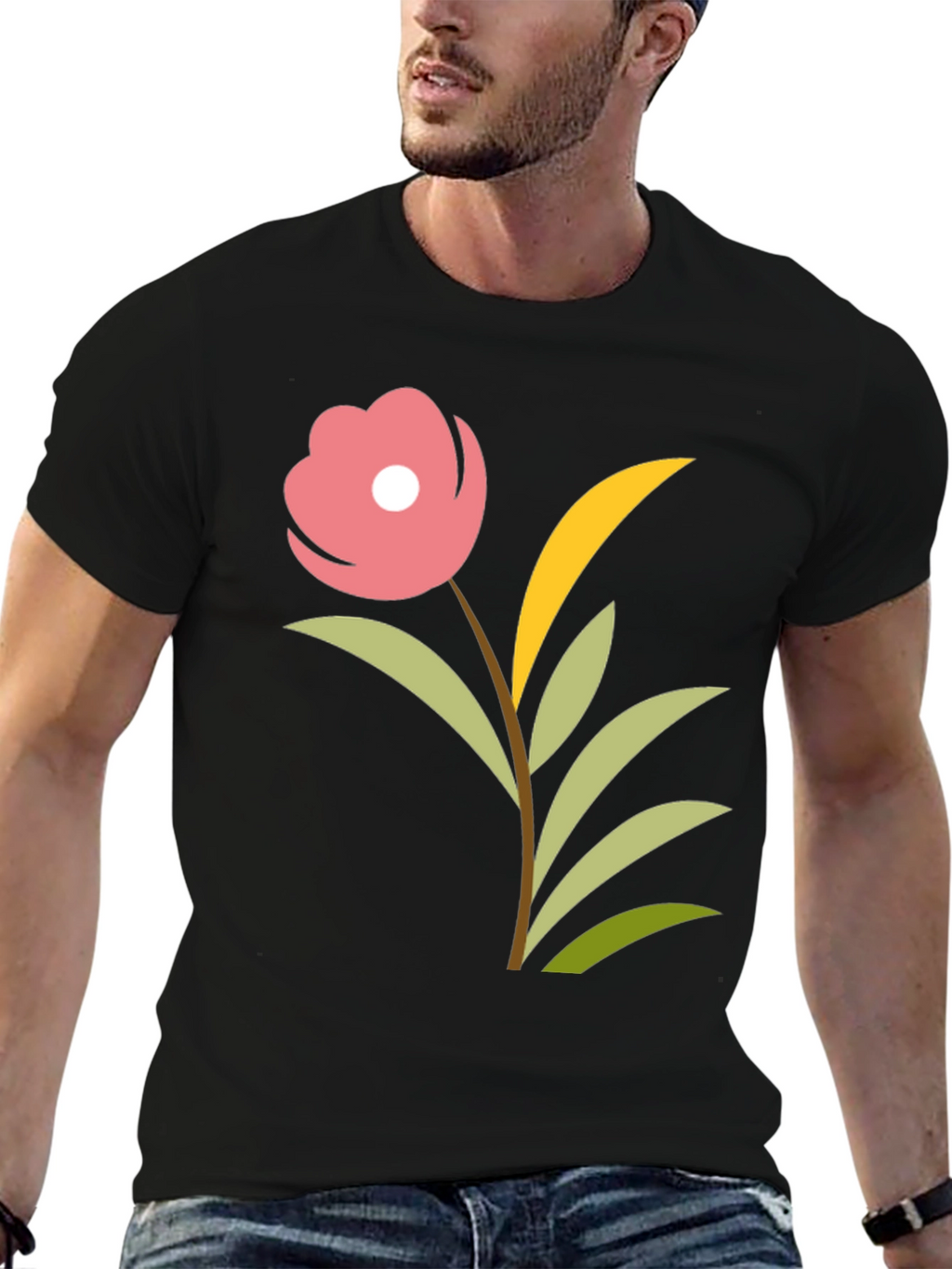 Floral Graphic Tee - Black