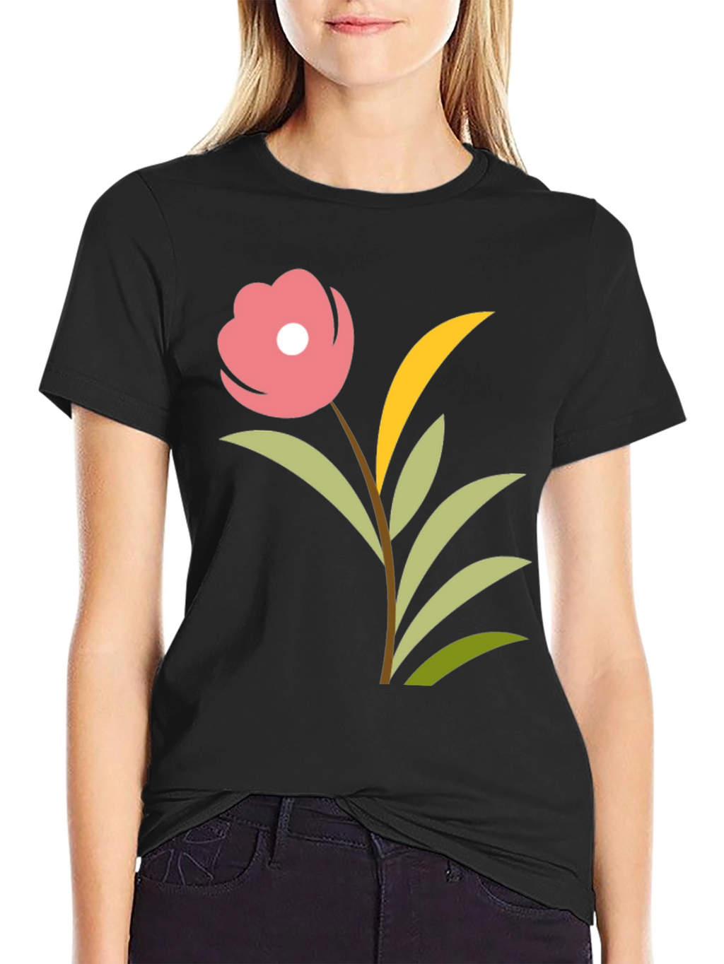 Floral Graphic Tee - Black