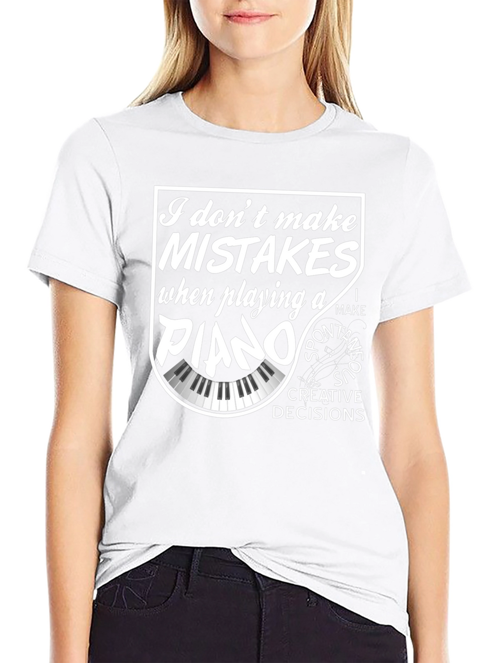 Piano Player Black T-Shirt - Creative Decisions