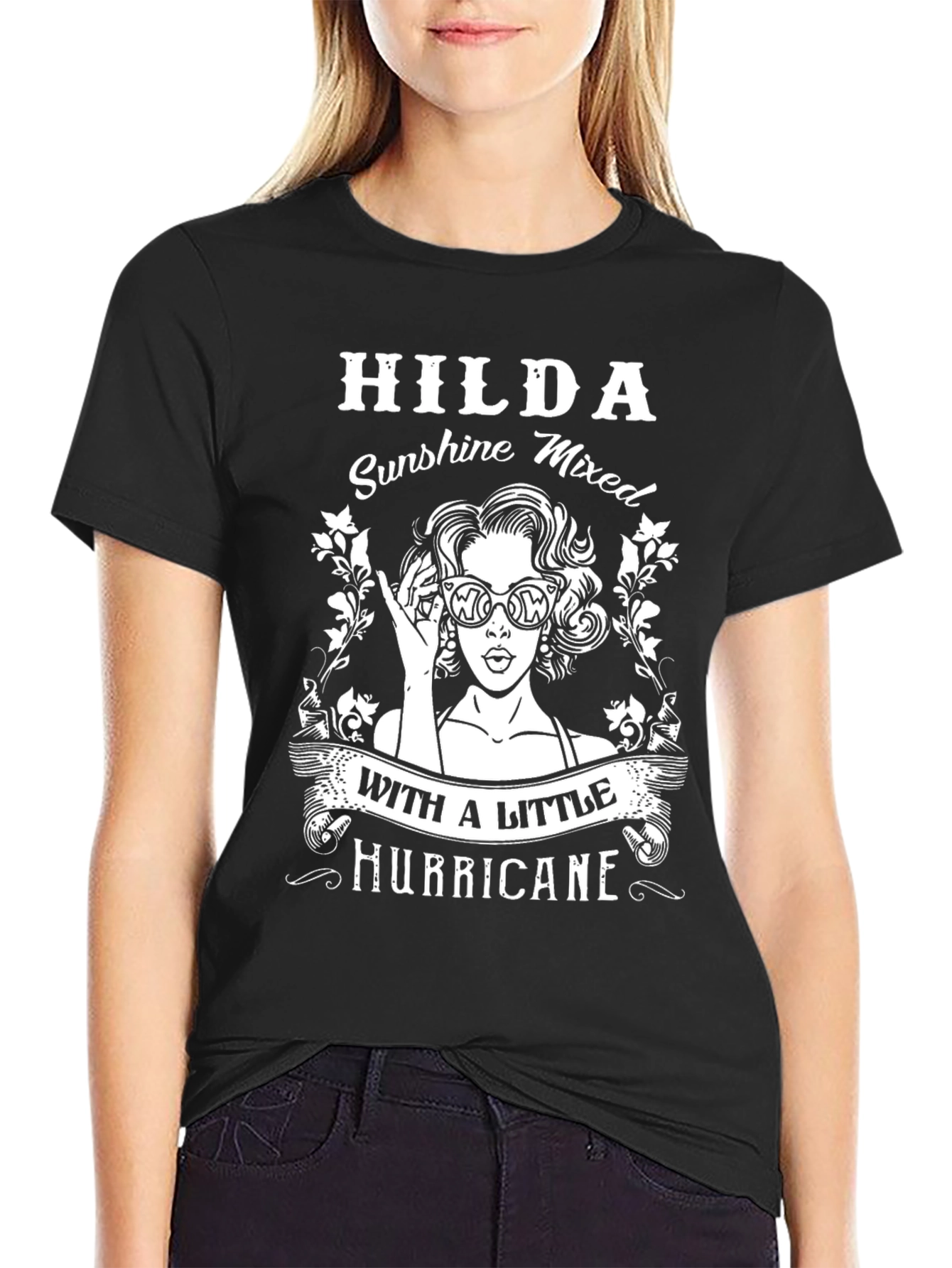 HILDA Sunshine & Hurricane Black T-Shirt