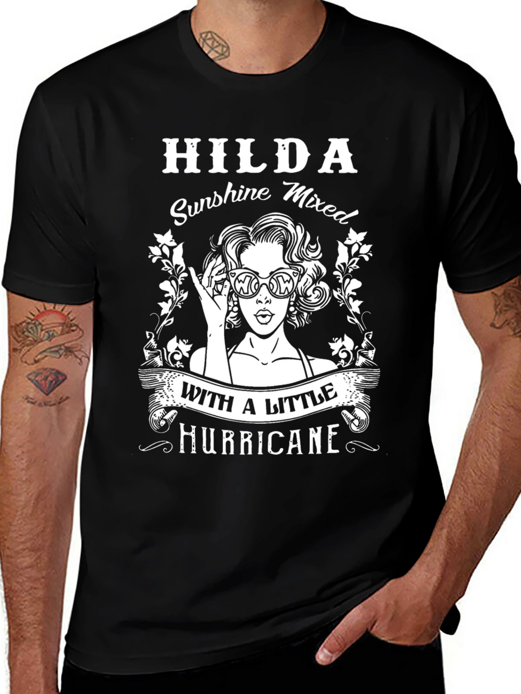 HILDA Sunshine & Hurricane Black T-Shirt