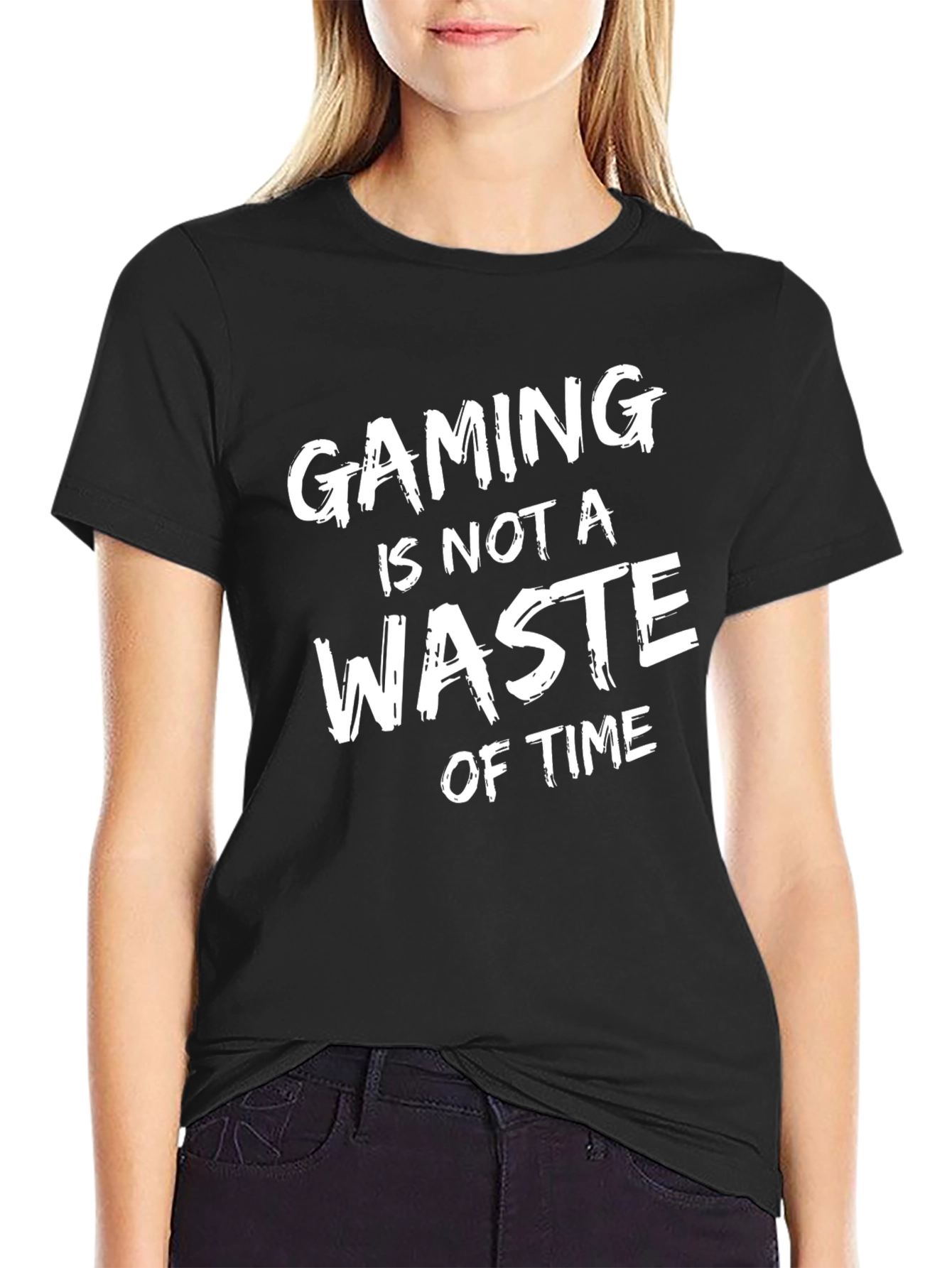 Gaming is Not a Waste of Time Black T-Shirt