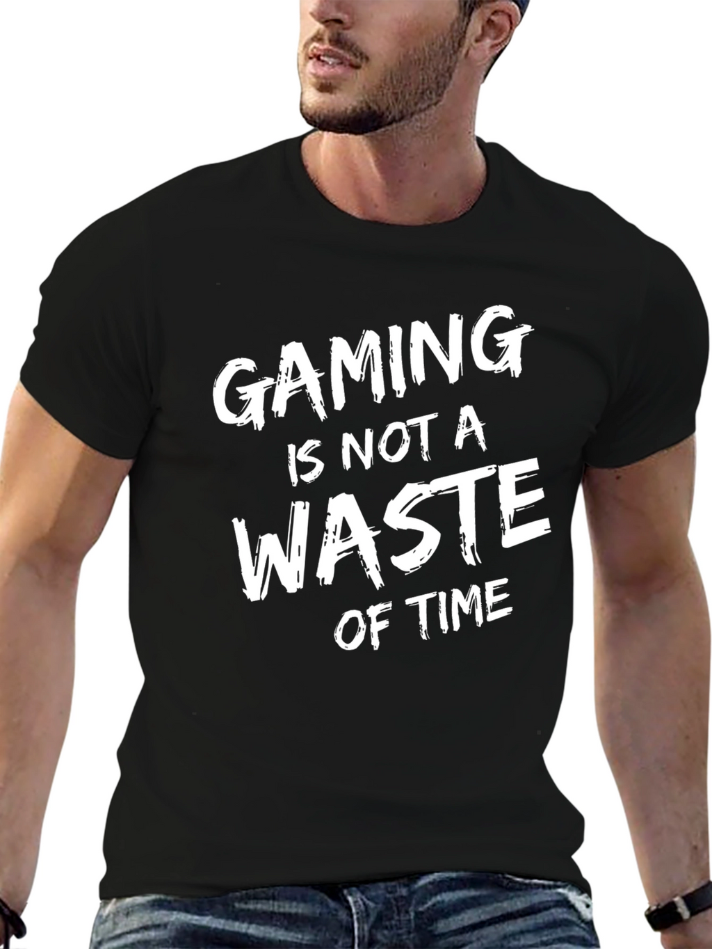 Gaming is Not a Waste of Time Black T-Shirt