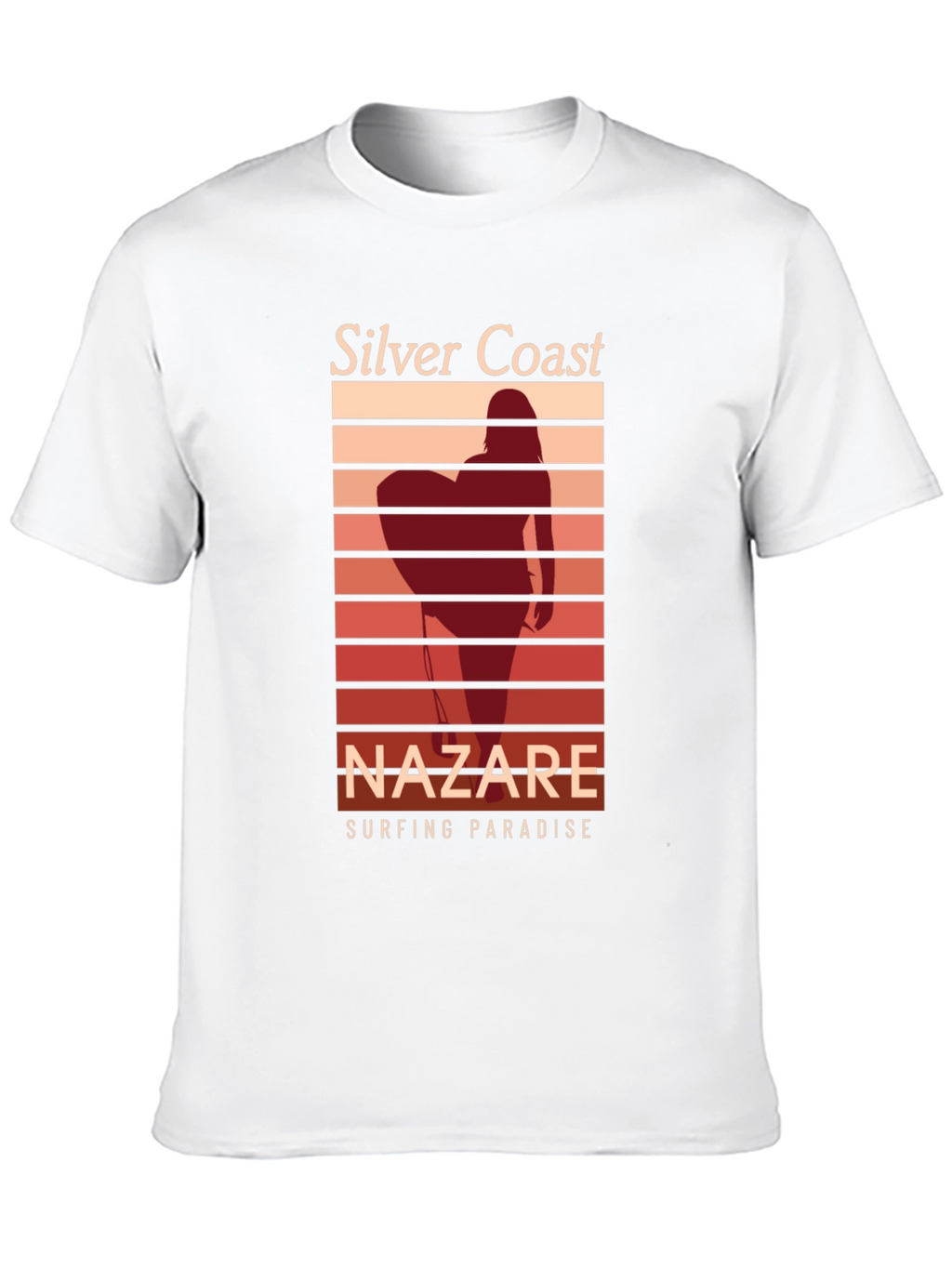 Silver Coast Nazare Surfing Paradise Black T-Shirt