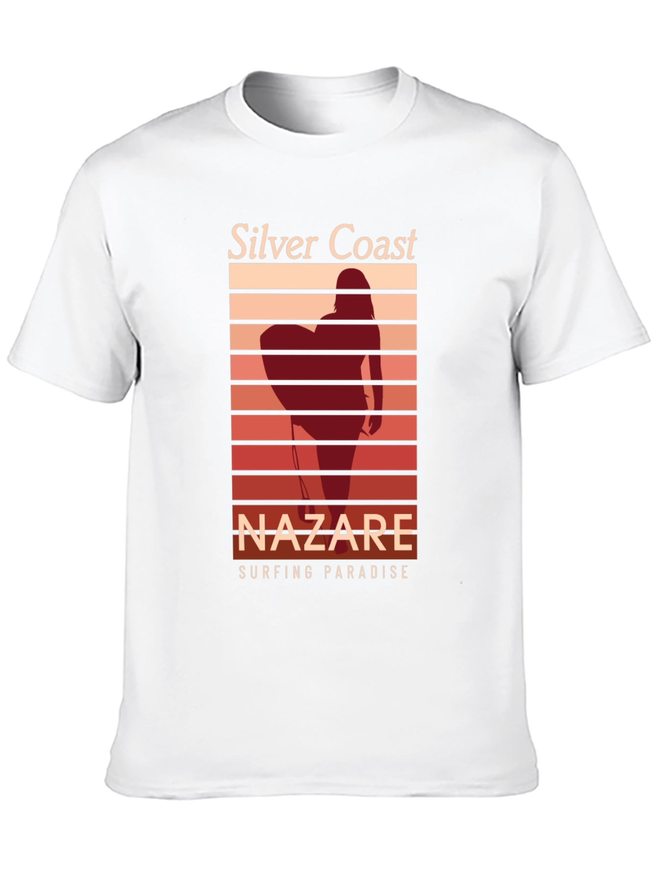 Silver Coast Nazare Surfing Paradise Black T-Shirt