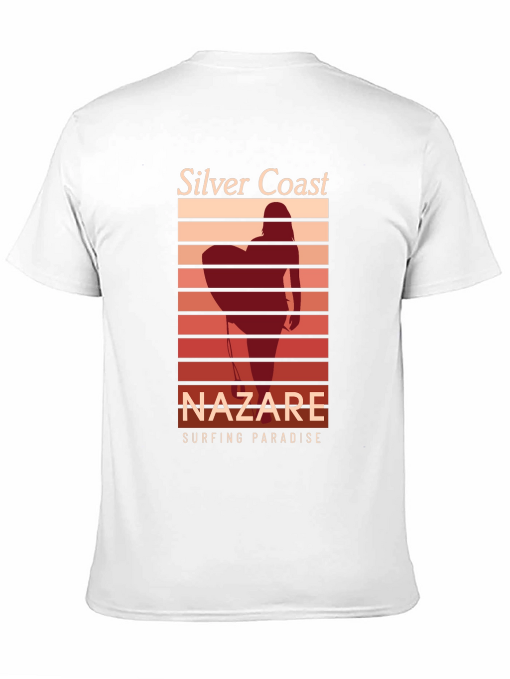 Silver Coast Nazare Surfing Paradise Black T-Shirt