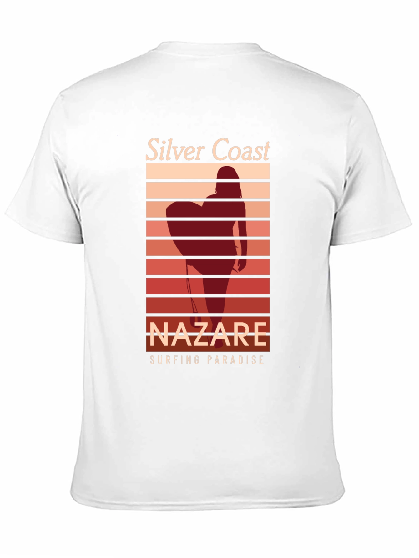 Silver Coast Nazare Surfing Paradise Black T-Shirt