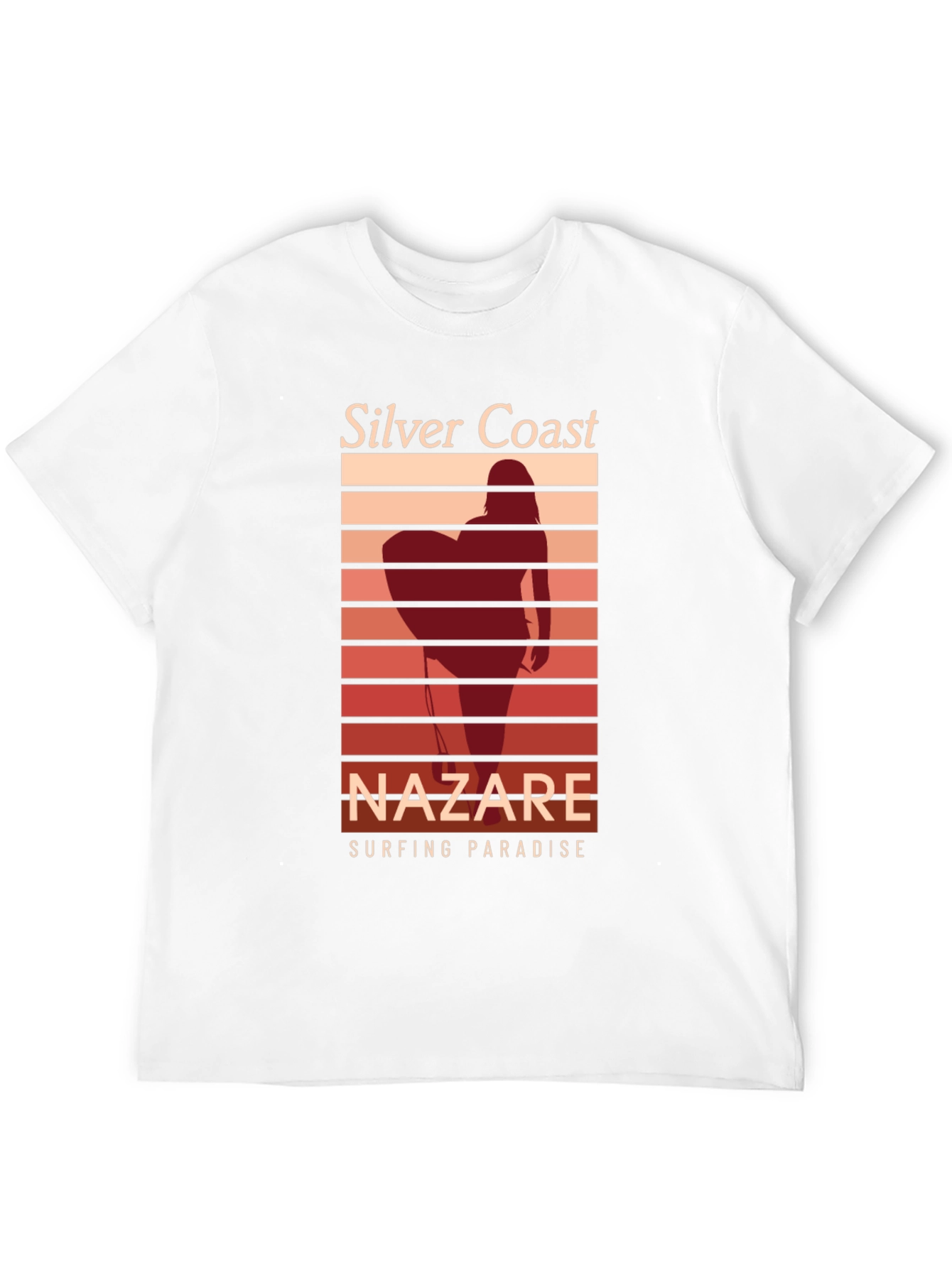 Silver Coast Nazare Surfing Paradise Black T-Shirt