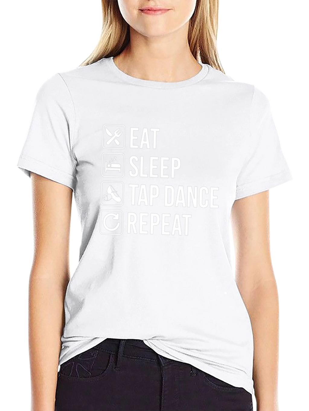 Eat Sleep Tap Dance Repeat Black T-Shirt