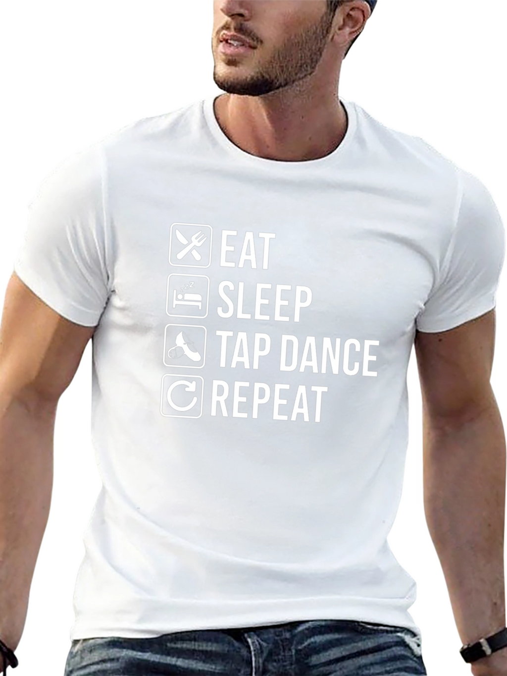 Eat Sleep Tap Dance Repeat Black T-Shirt