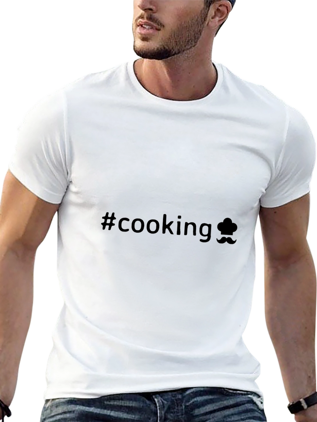Cooking T-Shirt - Chef Hat and Mustache Graphic Tee