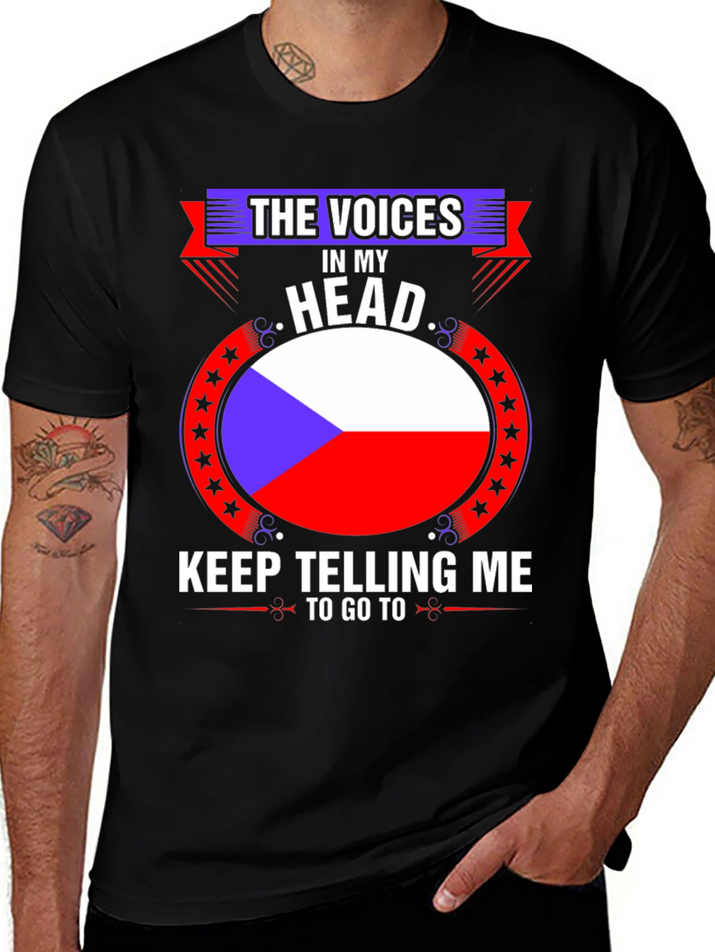 Czech Republic Flag T-Shirt:  The Voices in My Head