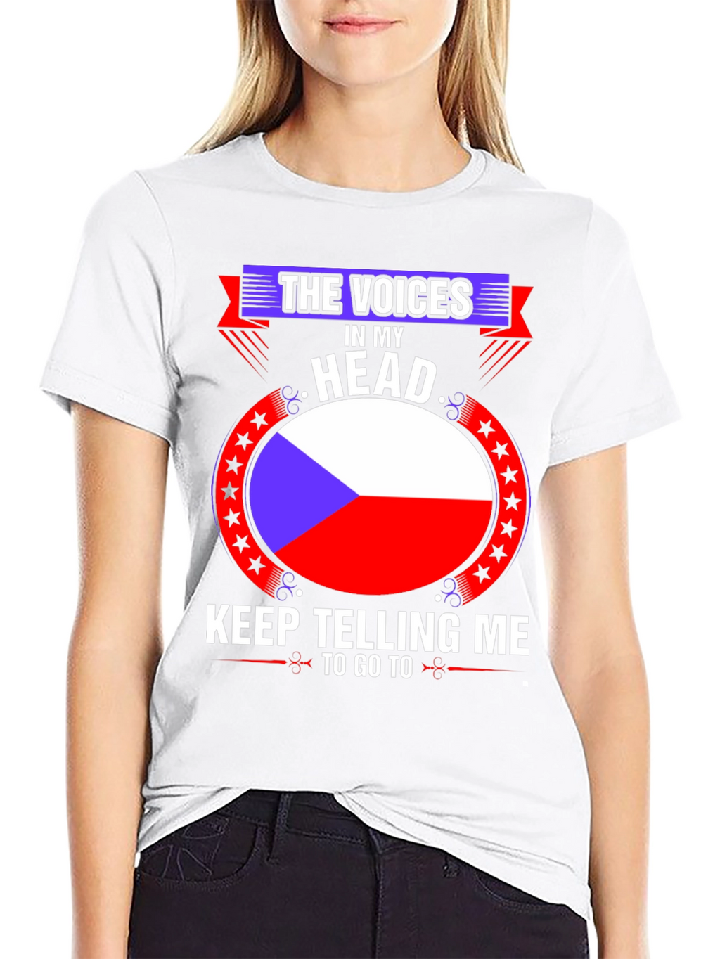 Czech Republic Flag T-Shirt:  The Voices in My Head