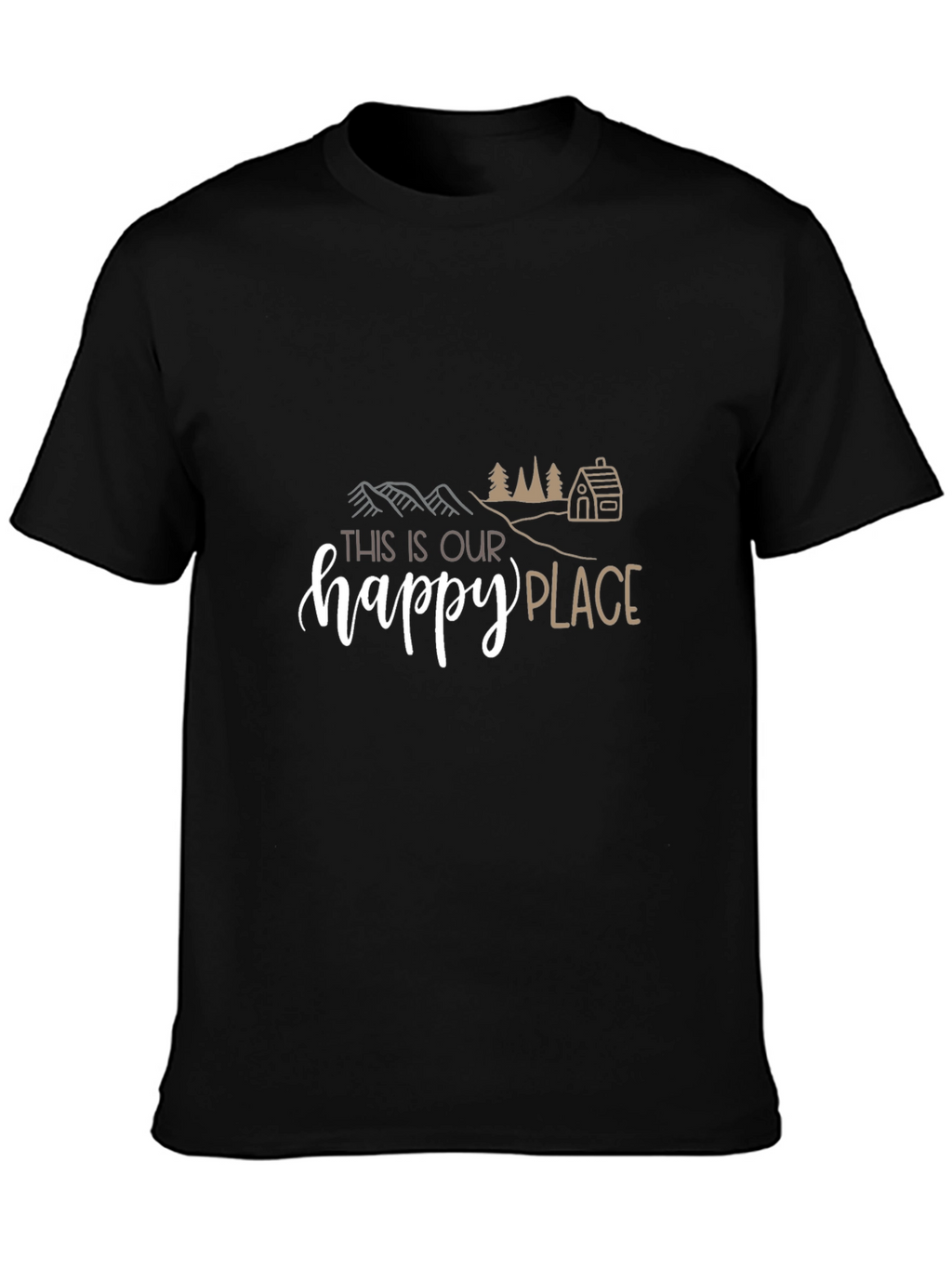 This Is Our Happy Place Graphic Tee - Black