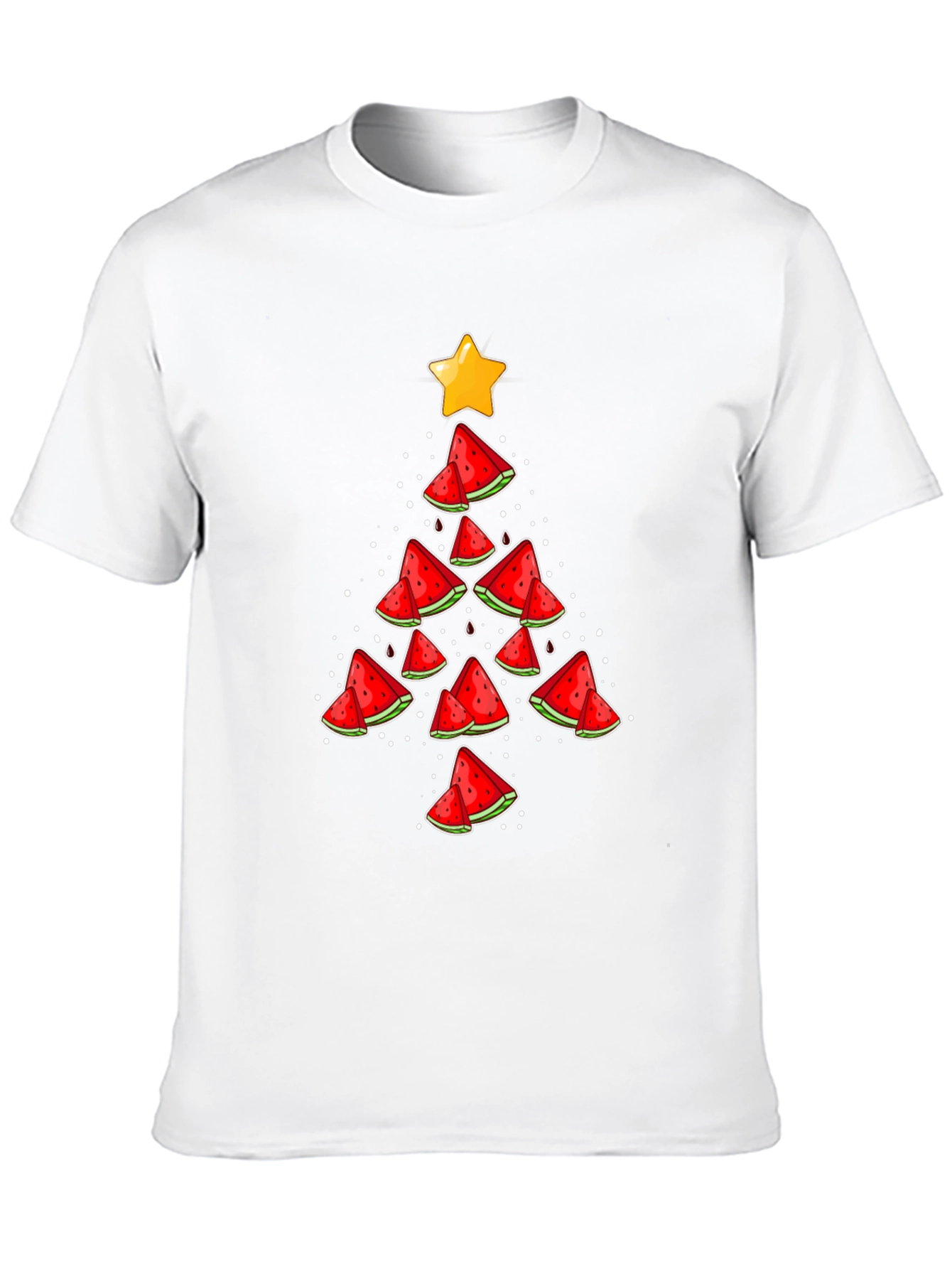 Festive Watermelon Christmas Tree Graphic Tee