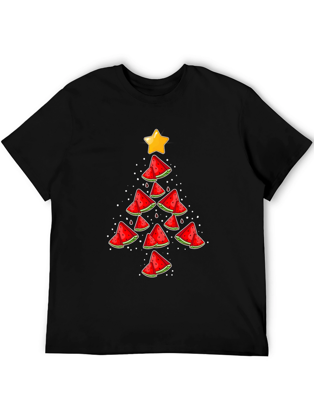 Festive Watermelon Christmas Tree Graphic Tee