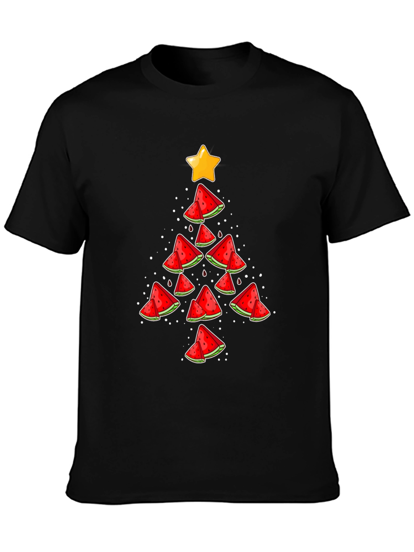 Festive Watermelon Christmas Tree Graphic Tee