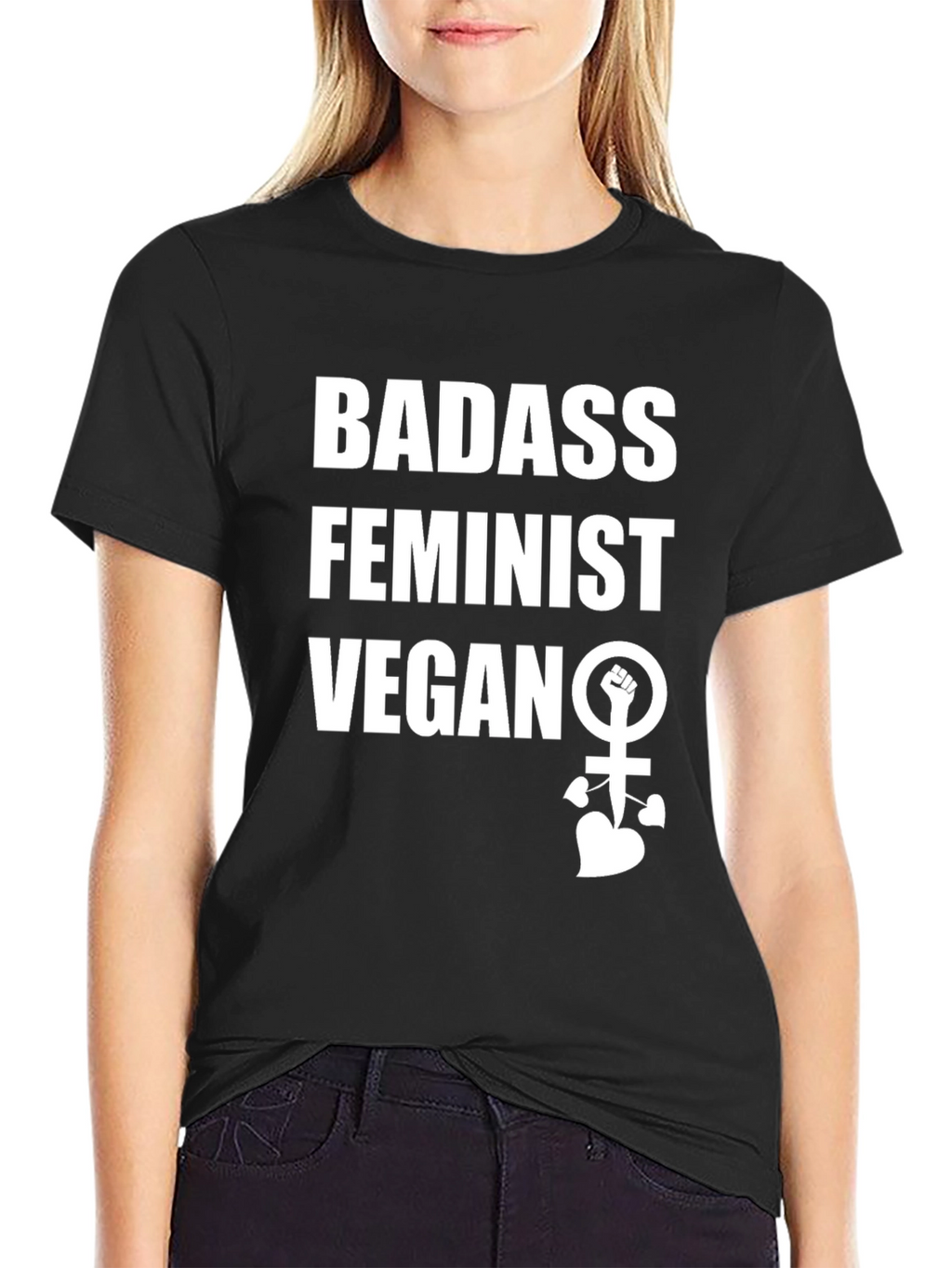 Badass Feminist Vegan Graphic Tee