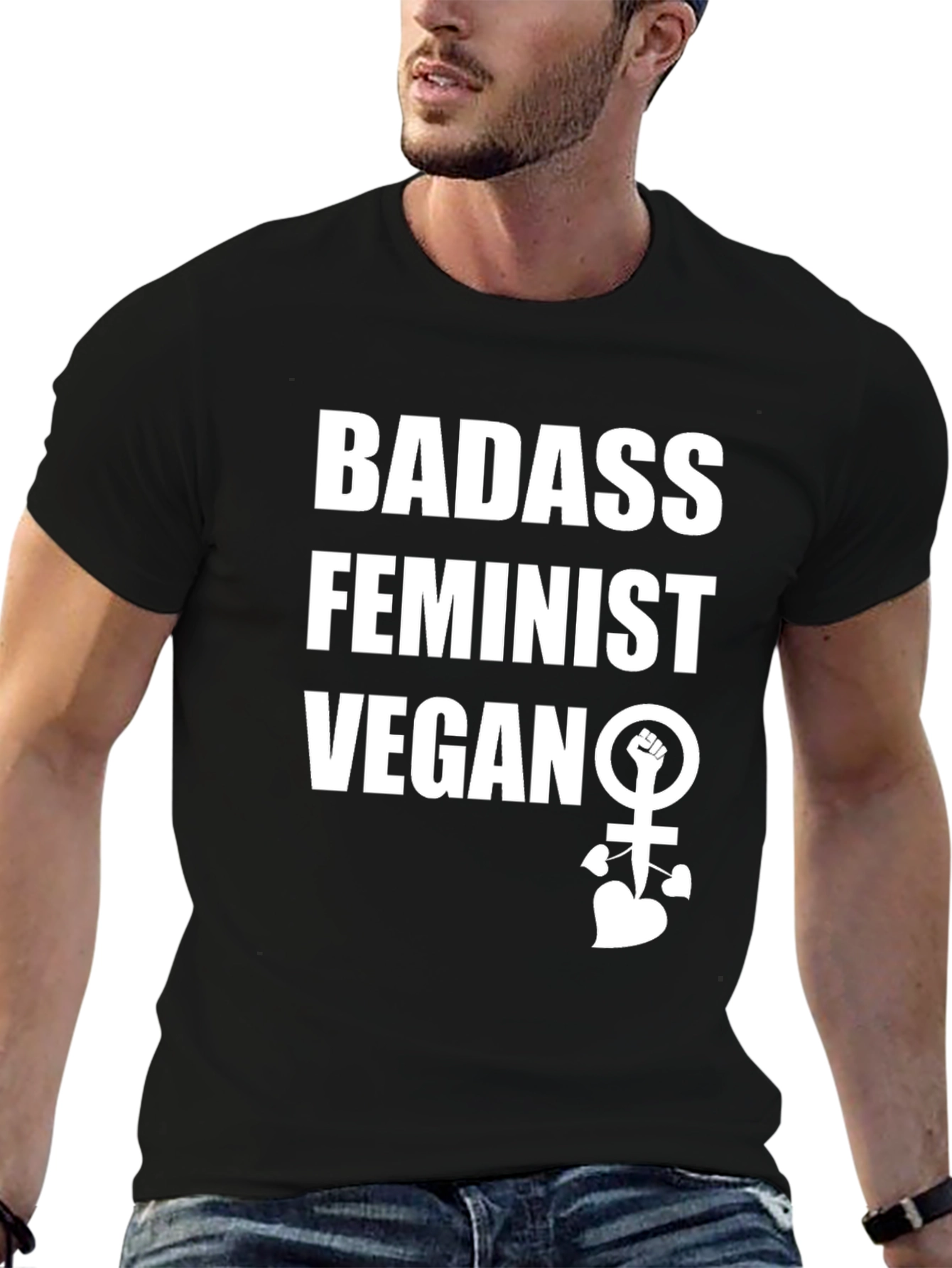 Badass Feminist Vegan Graphic Tee